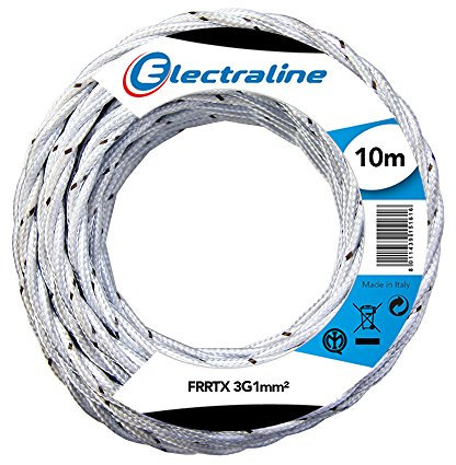 Electraline 16811 Cavo Tessile FRRTX, Sezione 3G1 mm, 10 mt, Bianco