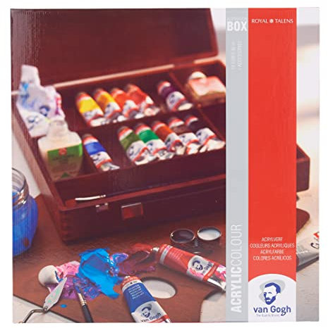 Talentos Colores acrílicos VAN GOGH caja de madera con 14 tubos 40 ml y accesorios