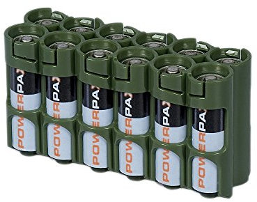 PowerPax 12 AA Battery Caddy - Military Green