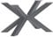 CM Furniture Tischgestell Spider Anthrazit Höhe 43 cm Couchtisch Beine Tischfuß Stahl - H43 x B40 x L70 cm - Tischbeine Esstisch, Coffee Table Legs Einfach EIN Mann Montage Tischkufen Kreuzgestell
