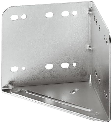 GedoTec® Bettwinkel Bettbeschlag MASSIV Eckverbinder | 115 x 133 x 115 mm | Stahl verzinkt silbergrau | Markenqualität für Ihren Wohnbereich