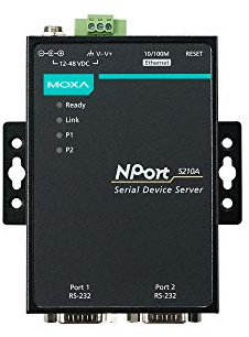 Moxa NPort 5210A - Serial Server (12-48, Nero, Blu, Metallo, 0-55°C,-40-75°C, 5-95%)