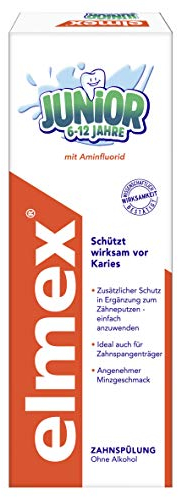 ELMEX JUNIOR Zahnspülung, 6-12 Jahre, 3er Pack (3 x 400 ml), Extra-Kariesschutz, für Zahnspangenträger, Minzgeschmack