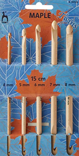 Pony Maple Doppelseitige Häkelnadeln, Kunststoff, Mehrfarbig, 4.5 x 2.8 x 9.8 cm