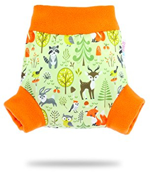 Petit Lulu Überhose (Schlupfüberhose) Größe L (9-13 kg) für Höschenwindeln und Nachtwindeln (Waldtiere)
