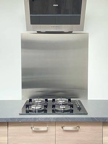 AluCouleur Fond de hotte/Crédence INOX brossé- 9 Tailles - Hauteur 50 cm x (Longueur 60 cm)