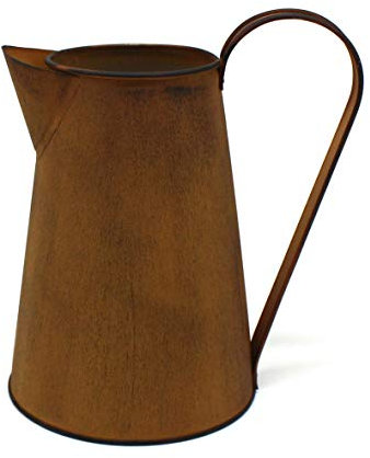 CVHOMEDECO. 17,8 cm Rusty Milk Pitcher, Country Rustic Primitives Metall Gießkanne Krug Vase für Haus- und Gartendekor.
