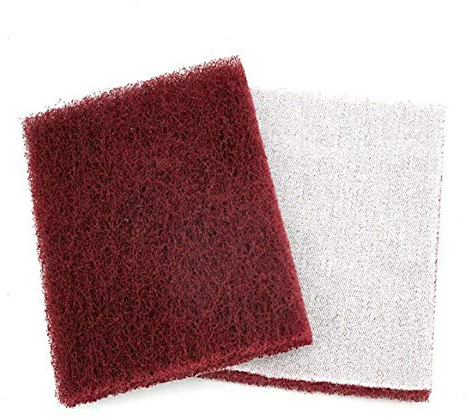 Powertool - Esponja de estropajo multiusos para cocinas, baños y limpieza de alta resistencia, 10 unidades, rojo