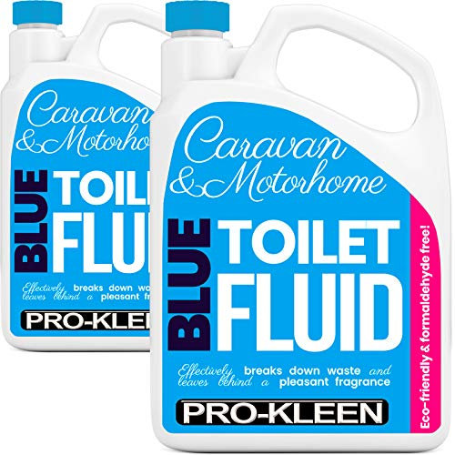 Pro-Kleen Blue Toilet Chemical Fluid Solution Cleaner 4L for Caravan and Motorhomes - Eco-Friendly, Formaldehyde Free - Upto 40 Treatments - 4 Litres