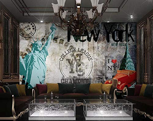 Fototapete 3D Effekt Retro Graffiti New York - Vlies Tapete - Moderne Wanddeko - Design Tapete - Wandtapete - Wand Dekoration - - 150x105CM（LxH)-M