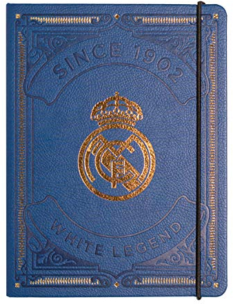 Grupo Erik Cuaderno Real Madrid - Real Madrid regalos : Cuaderno A5 punteado de PU | Ideal Regalos Real Madrid hombre - Cosas del Real Madrid para niños regalo, Diario Real Madrid 208 págs