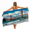 FANSU Strandtücher Mikrofaser Schnelltrocknend, Ozean-Landschaft 3D Tragbar Sand Proof Ultraleicht Strand-Badetuch als Strandtuch, Reisetuch,Duschtuch, Picknick, Sport (80x180cm,San Francisco Bay)