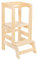 SPRINGOS Kitchen Helper Küchenhelfer für Kleinkinder 90x39x52 cm Montessori Lernturm Massivholz Tower Stabil Kiefernholz Hochstuhl Treppenhochstuhl Natural