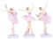 BYFRI 3pcs Balletttänzer Statue, Figuren Verziert, Tänzerin-Crafts-Figuren, Für Wohnkultur Ornamente, 14.5x5.5 cm (pink)