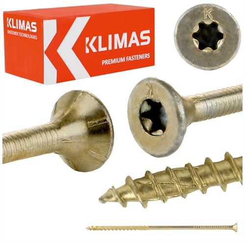 KLIMAS Holzschraube mit Senkkopf und Torx-Antrieb, 8 x 220 mm TX40, 50 Stk