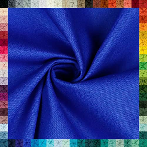 VmG-Store Baumwollstoff Uni 100% Baumwolle Oeko-Tex Meterware ab 50cm über 70 Farben zur Auswahl (15 Kobalt, 50 x 148cm)