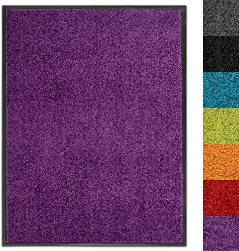 Schmutzfangmatte Use&Wash - Türmatte Sauberlaufmatte Fußabtreter - Fussmatte Teppich - für Flur Eingang Eingangsbereich - rutschfest & waschbar (120 x 300 cm, Lila 28)