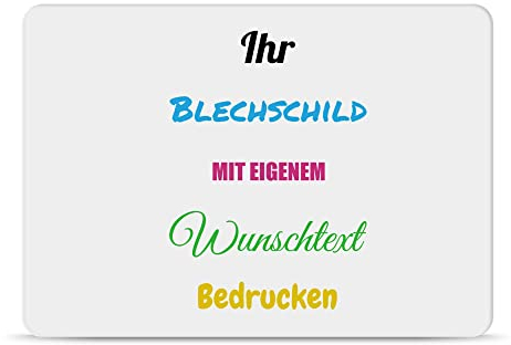 PR Print Royal Blech-Schild selbst gestalten - Metall-Poster mit Text bedrucken - verschiedene Hintergründe, Schild A6, Querformat I Personalisiertes Geschenk