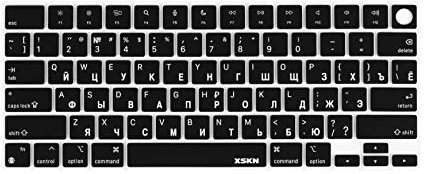 XSKN Russian US Version Silicone Keyboard Cover Skin for 2022-2024 MacBook Pro 14.2 16.2 MacBook Air 13.6 15.3 and Touch ID A2442 A2779 A2918 A2992 A2485 A2780 A2991 A2681 A3113 A2941 A3114