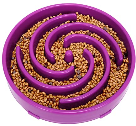 Cuenco grande y lento, comedero lento interactivo, alimentación saludable antiingestión, detener la hinchazón para mascotas ralentizar los cuencos de comida para perros medianos/grandes