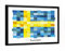 artboxONE Poster mit schwarzem Rahmen 18x13 cm Reise Sweden Flag - Bild Sweden Home Decor Sweden