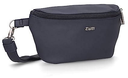Zwei Damen Hip Bag Mademoiselle.M MH4 Bauchtasche 25 cm 1 Liter aus hochwertigem Kunstleder, Crossbody Bag wasserabweisend, 3-in-1 Bequeme Brusttasche, Gürteltasche & Hüfttasche (Nubuk-Ink)