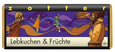 Zotter Milchschokolade Lebkuchen & Früchte, handgeschöpft (70 g) - Bio