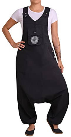 virblatt - Latzhose Damen & Jumpsuit Herren Goa | Unisex | Hippie Overall Damen Jumpsuit Haremshose Umstandslatzhose