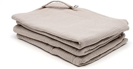 von Herzen Musselin Geschirrtücher Geschirrhandtuch mit Aufhänger | 100% Baumwolle | 2er Set hochwertige Küchenhandtücher | ca. 50 x 70 cm | handgenäht (Taupe)