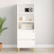 FIRBNUS Bücherschranks Seitenschrank 40x36x110 cm mit 3 Offene Fächer und 2 Schubladen Beistellschrank Schubladenschrank Lagerschrank Kommode Weiß Sideboard Wohnzimmer Schrank Holzwerkstoff