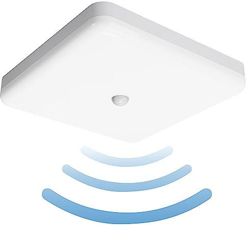SHYOSUCCE Plafonnier LED avec détecteur de mouvement intérieur, 30 W IP65 Plafonnier avec capteur de mouvement pour escaliers, armoire, balcon, débarras, cave, couloir, garage, salle de bain, cuisine