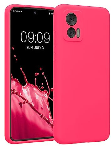 kwmobile Custodia Compatibile con Motorola Edge 30 Neo Cover - Back Case per Smartphone in Silicone TPU - Protezione Gommata - Rosa Shocking
