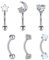 LAURITAMI Augenbrauen Piercing Banane 8mm Edelstahl 1.2mm Curved Barbell Rook Helix Tragus Cartilage Ohr