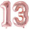 Vthoviwa 40 Zoll/18 Farbens Luftballon Zahlen 13/31 Rosegolden, Helium Luftballon 13/31. Geburtstag Foil Ballon, 0123456789,10-19,20-25,30,40,50,60,70,80,90, Folienballon 13/31 Party Dekoration