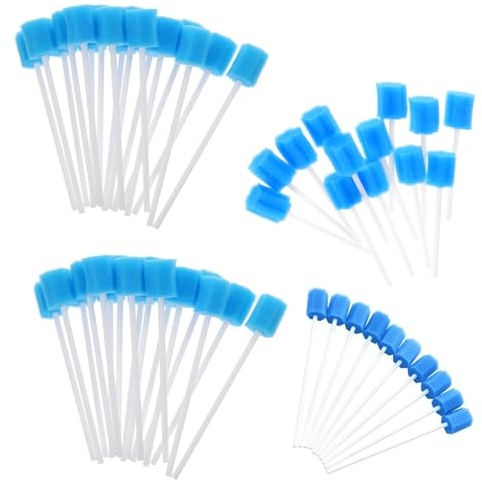 ZHYUAN 100 piezas Esponja hisopo,Hisopos Dental,Limpieza Boca Hisopos,Desechable Oral Cuidado,Hisopos Orales Desechables,Limpieza Boca Hisopos para higiene bucal,cuidado bucal (azul)