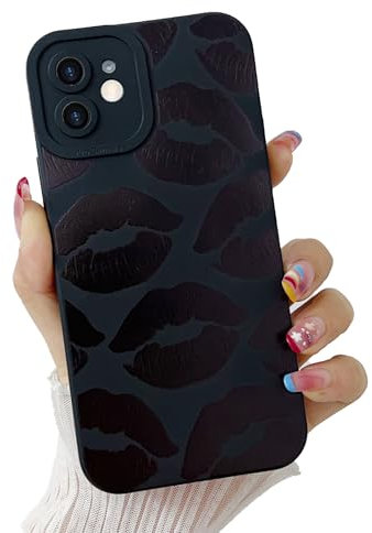LAPOPNUT Coque Compatible avec iPhone 11 Silicone Anti-Choc Motif Design Résistant aux Rayures iPhone 11 Housse de Protection pour Femme Fille Noir