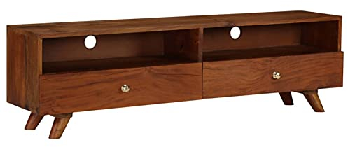 JUNZAI TV-Schrank Altholz Massiv 140x30x40 cm, TV Lowboard, Fernsehschrank, Fernsehtisch, Fernseher Schrank, TV Sideboard, TV Board, TV Cabinet, TV Bank, TV Kommode - 246675