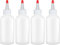 BRIGHTFROM Squeeze Bottles SET - 4 OZ Empty Plastic Containers for Dressing, Sauces & Condiments | Leak Proof, BPA Free, Refillable | Red Top - Pack of 4