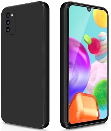 GiiYoon Coque pour Samsung Galaxy A41 Case en Silicone, Etui de Protection Antichoc Etui Housse Silicone Ultra-Mince avec Couche Intérieure en Fibre et Protection pour Caméra, Noir
