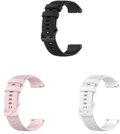 3 Stück Armband Kompatibel mit Garmin Venu 2S/Venu 3S Armbänder, 18mm Sport Wasserdichtes Ersatzarmband Silikon Wechselarmband für Garmin Venu 2S/Venu 3S Uhrarmband, 3Pcs-E