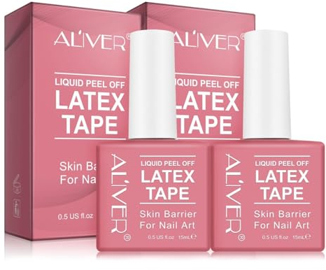 P-Beauty 2x Nagelhautschutz 15ml Latex Peel off Liquid Tape, für perfekte Maniküre | schnelltrocknendes Flüssigband | Nagehaut Schutz vor Nagellack | Hautschutz für Nail Art Design | Latexband Nägel