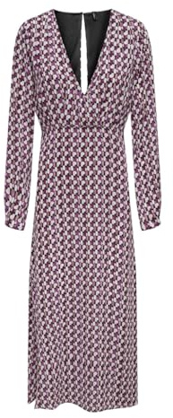 Onlalma Life Poly Jen Long Dress AOP, Black/AOP: 586 Swirl Tiger, M