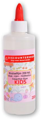 Schnelltrocknender Hobbykleber 200ml, transparenter Allekleber in Kunststoffflasche, 5cm breit, 17cm hoch, ideal für kreative Projekte