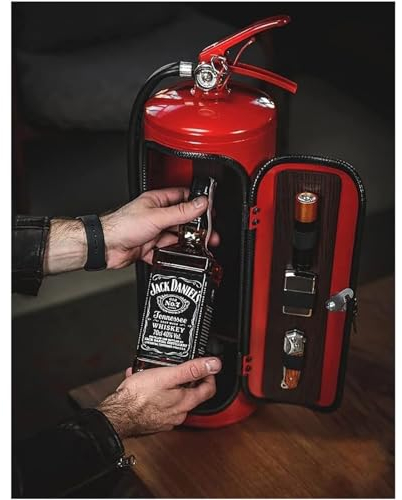 VLANIS Neuheit Feuerlöscher-Minibar, Liebe Feuerwehrmann Handgemachte Bar Feuerlöscher,Rot