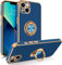 elexal iPhone 12 Silicone Case for Women Girls iPhone 12 Phone Case with 360° Ring Holder Kickstand Slim Luxury Bling Plating Soft TPU Anti-Scratch Shockproof Bumper Phone Case iPhone 12 - Blue