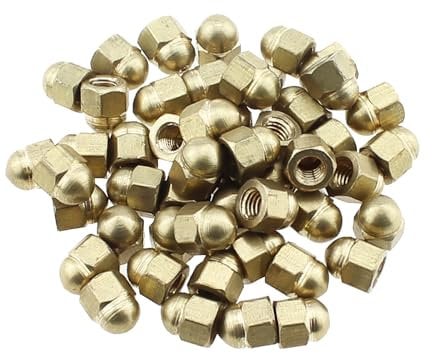 RLECS 50PCS 6.2mm/0.24inch Dome Nut M3 Brass Hexagonal Decorative Cap Nut Suitable for Mechanical Equipment and Communication Equipment and Electrical Appliance