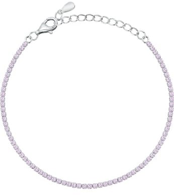 CHRIST Damen-Armband 925er Silber, recycelt Zirkonia One Size, Lila 32027307