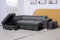 Multi-functional L Shape Bonded Leather Couch-Cheap Left & Right Corner Sofa Bed With Storage And Stools & Ottoman (Grey, Left Hand Side)