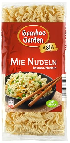 Bamboo Garden - Mie Nudeln | Instant-Nudeln für die asiatische Küche | Ideal für gebratene Nudeln oder Suppen | Vegan | 250 g im Beutel