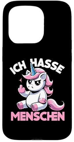 Ich Hasse Menschen Lustiges Einhorn Anti-Social Deutsch Spruch Hülle für iPhone 15 Pro